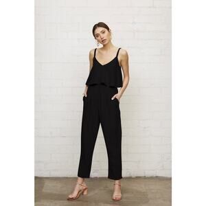 RACHEL PALLY Linen Geoff Pant Small Black High Rise Pleated Tapered